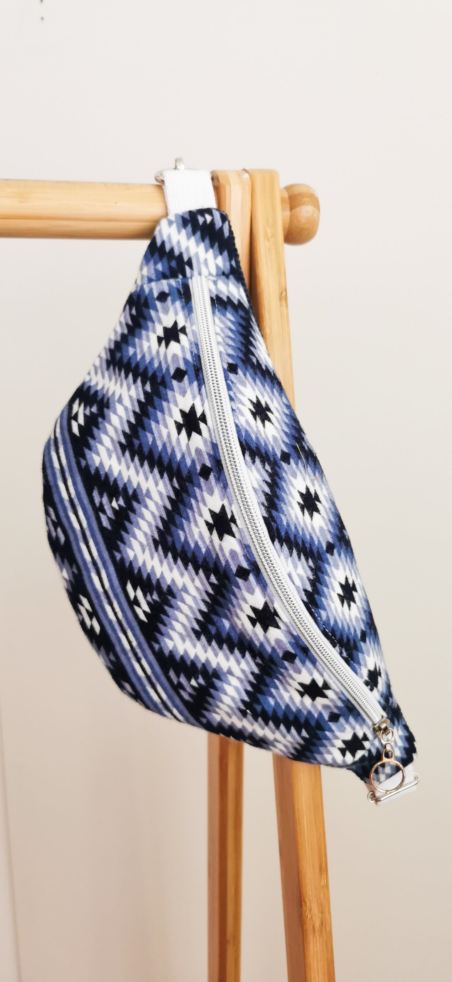 Blaue Hipbag Bauchtasche Geometrisch Crossbody Bag Aztec Boho